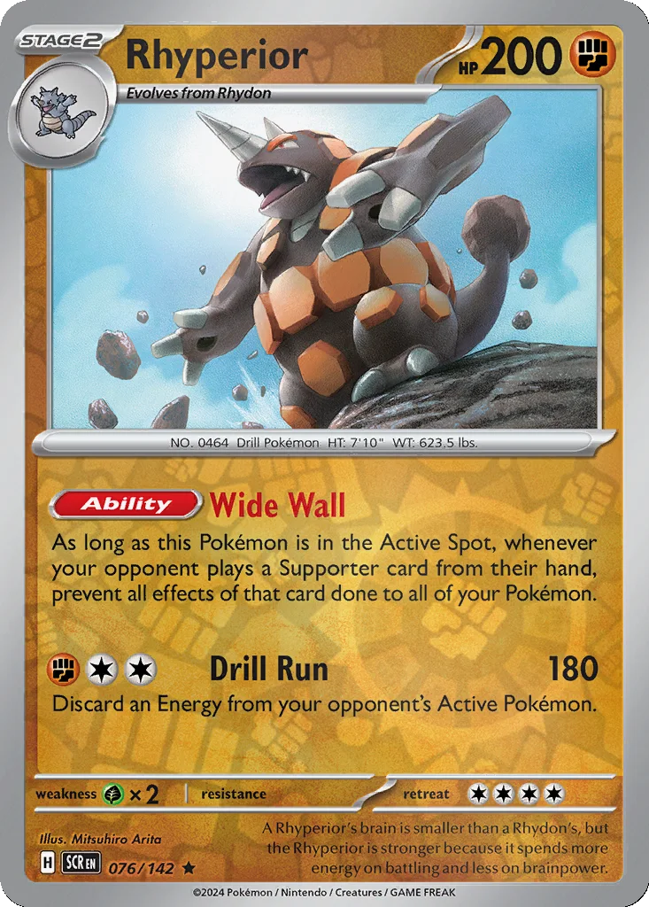 Rhyperior 076/142 Stellar Crown (Reverse holo)