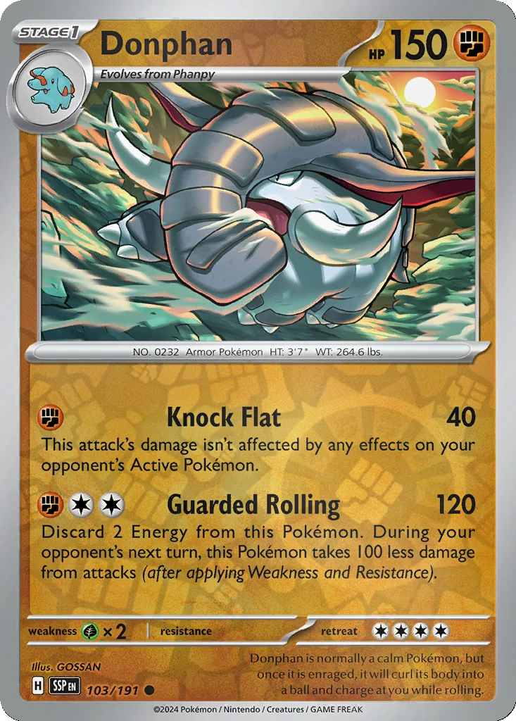 Donphan 103/191 SV08: Surging Sparks (Reverse holo)