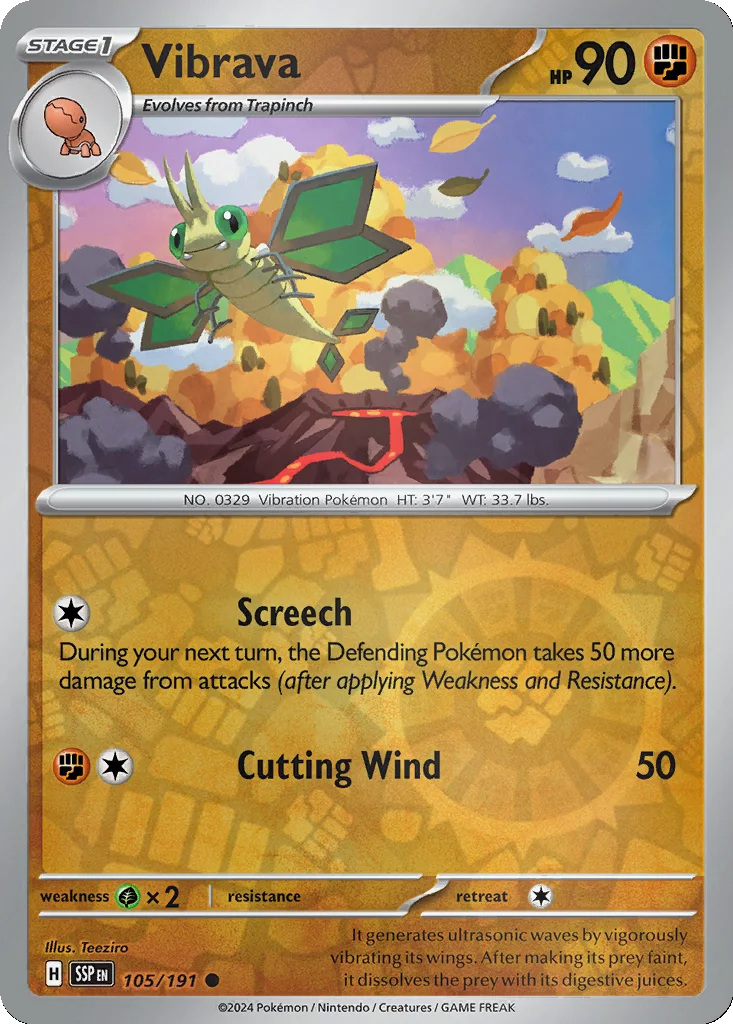Vibrava 105/191 Surging Sparks (Reverse holo)