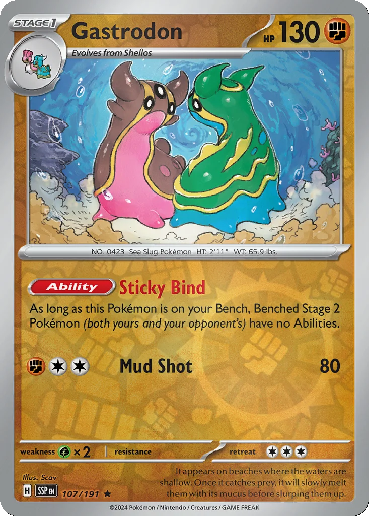 Gastrodon 107/191 SV08: Surging Sparks (Reverse holo)