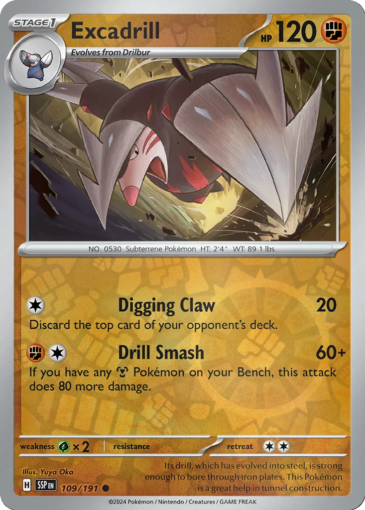 Excadrill 109/191 Surging Sparks (Reverse holo)