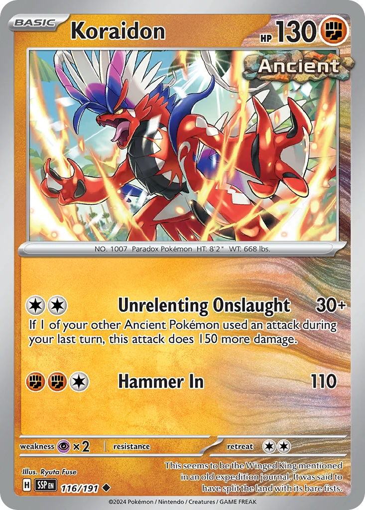 Koraidon 116/191 Surging Sparks (World Championships Deck 2025: JP Raging Bolt by Yuya Okita)