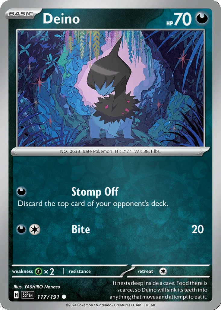 Deino 117/191 Surging Sparks (Reverse holo)