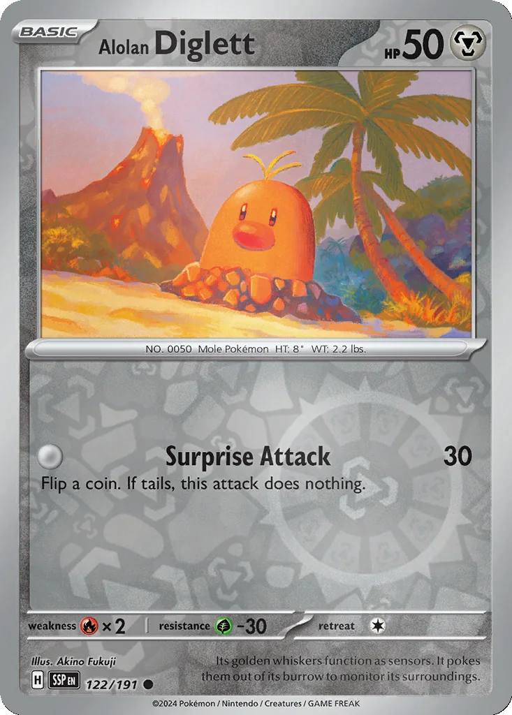 Alolan Diglett 122/191 SV08: Surging Sparks (Reverse holo)