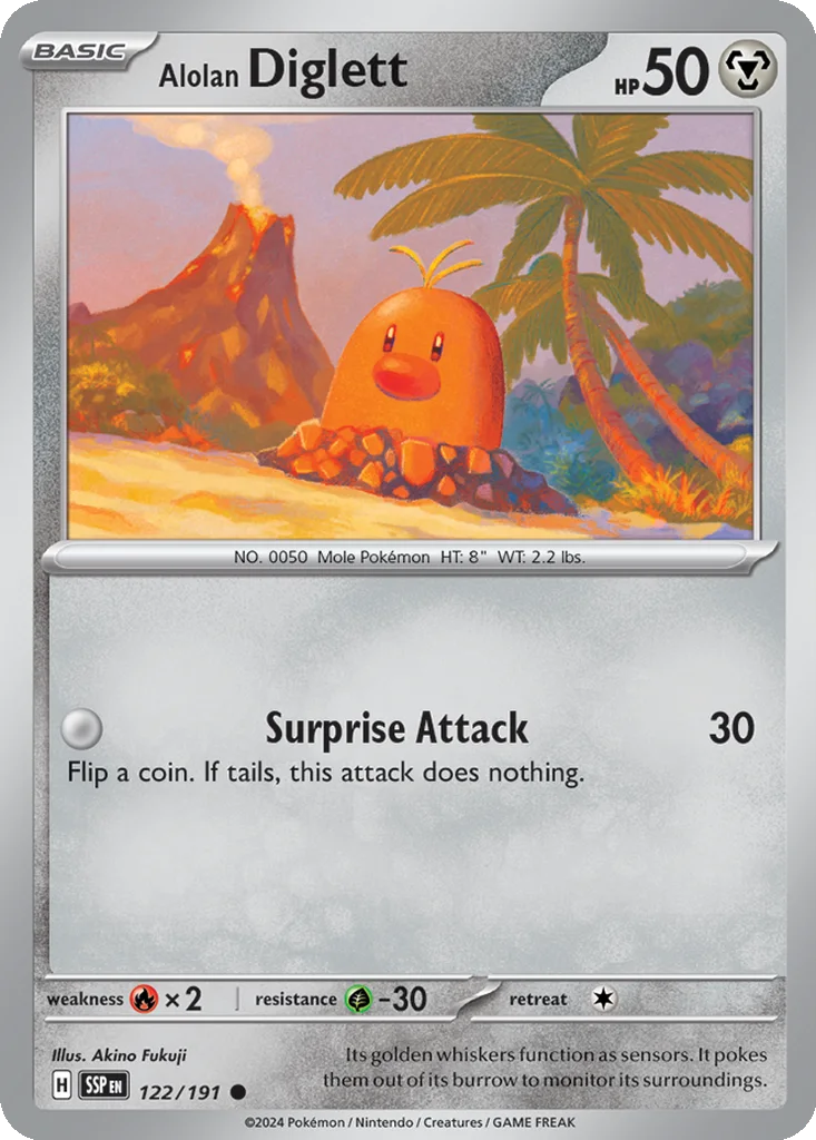 Alolan Diglett 122/191 SV08: Surging Sparks (Normal)