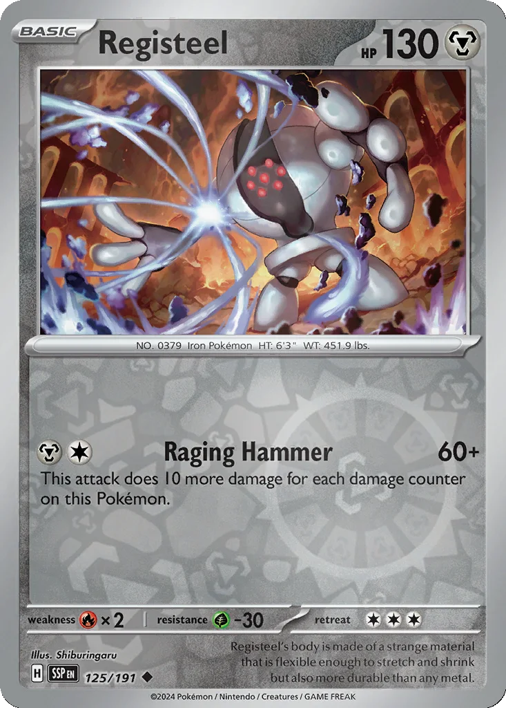 Registeel 125/191 SV08: Surging Sparks (Reverse holo)