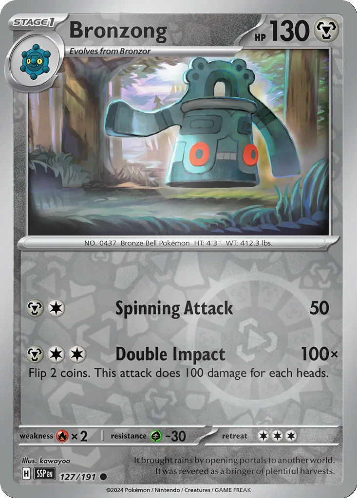 Bronzong 127/191 SV08: Surging Sparks (Reverse holo)