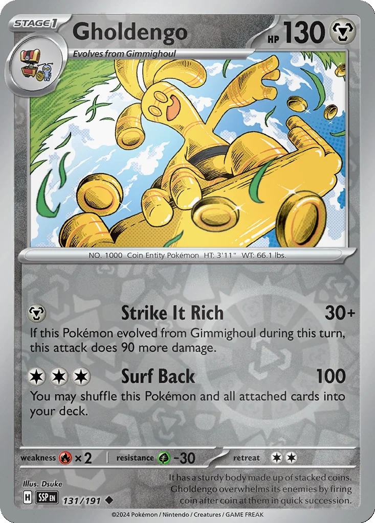 Gholdengo 131/191 SV08: Surging Sparks (Reverse holo)