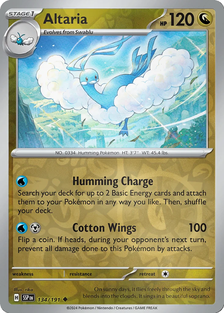 Altaria 134/191 SV08: Surging Sparks (Reverse holo)
