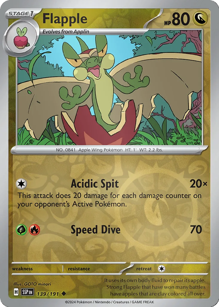Flapple 139/191 SV08: Surging Sparks (Reverse holo)