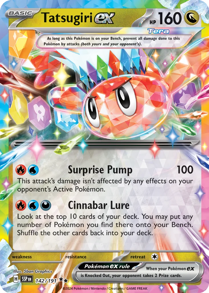 Tatsugiri ex 142/191 Surging Sparks (Holo)