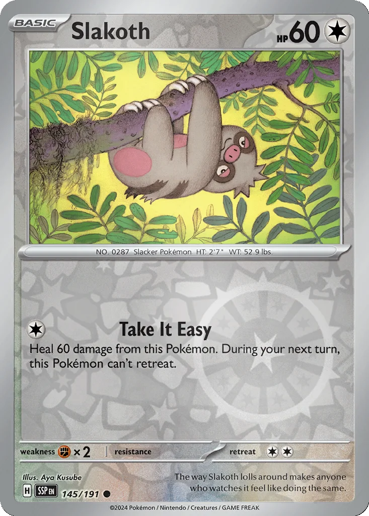 Slakoth 145/191 SV08: Surging Sparks (Reverse holo)