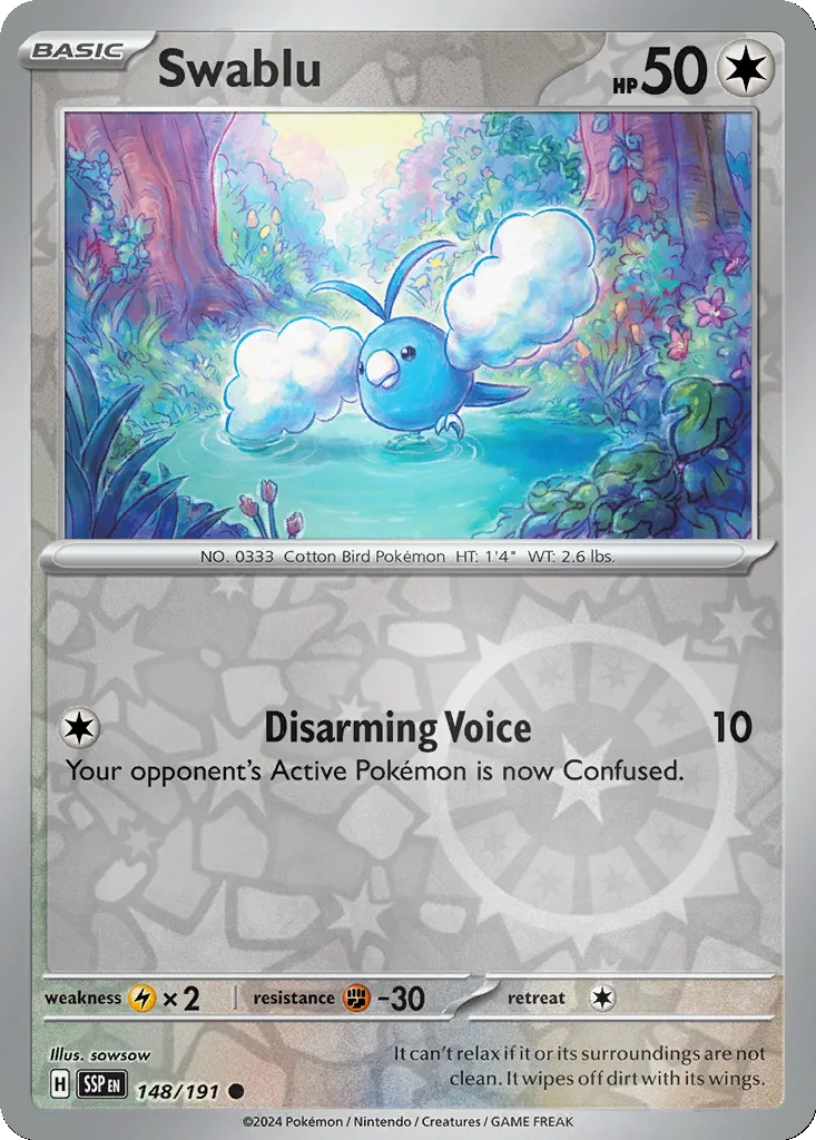 Swablu 148/191 SV08: Surging Sparks (Reverse holo)