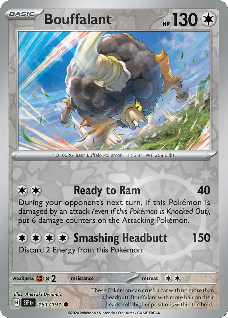 Bouffalant 151/191 Surging Sparks (Reverse holo)
