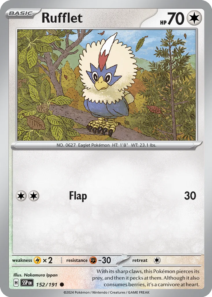 Rufflet 152/191 SV08: Surging Sparks (Normal)