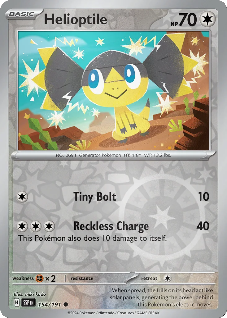 Helioptile 154/191 SV08: Surging Sparks (Reverse holo)