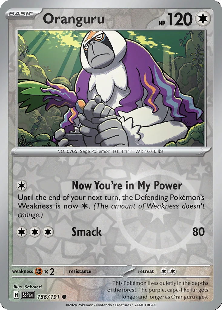 Oranguru 156/191 SV08: Surging Sparks (Reverse holo)