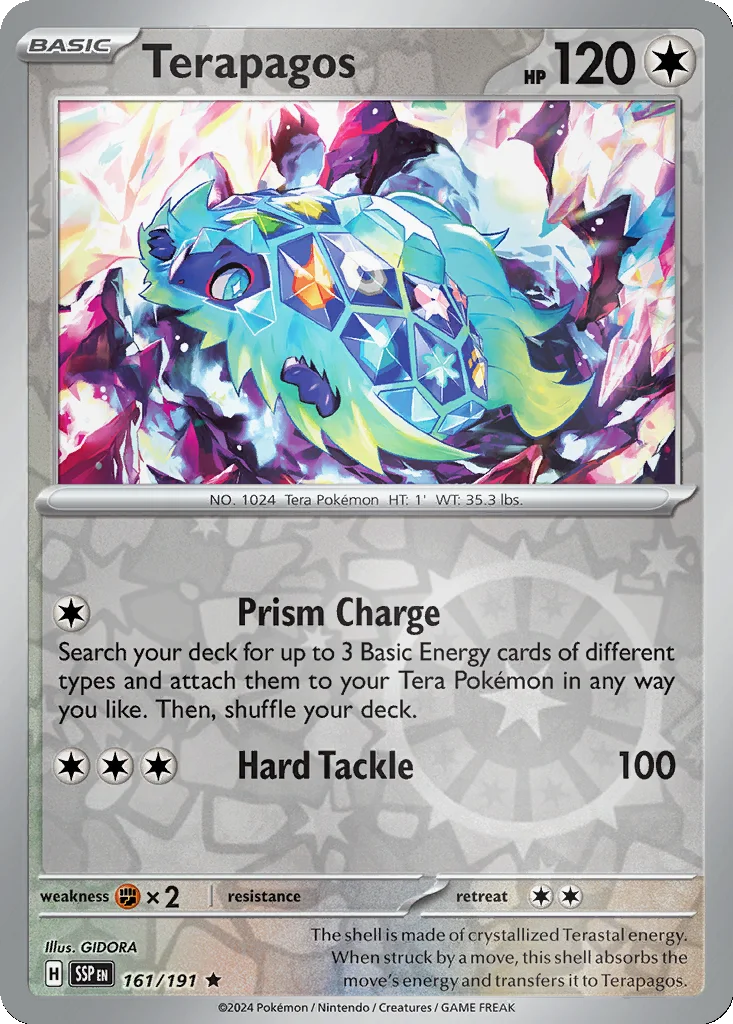 Terapagos 161/191 Surging Sparks (Reverse holo)