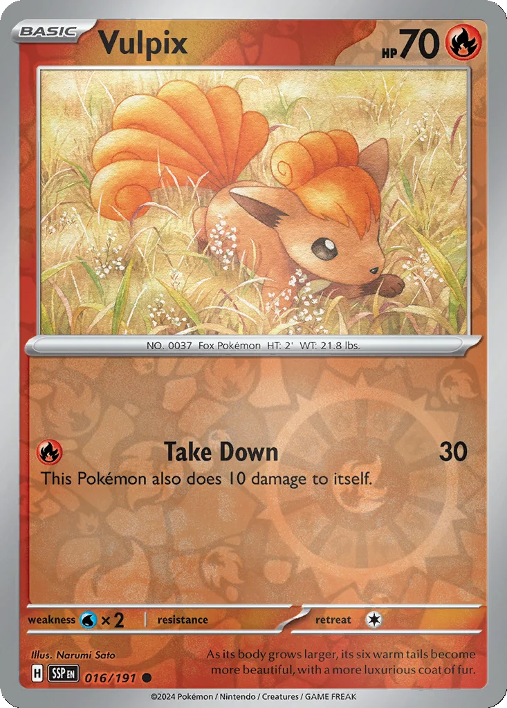 Vulpix 016/191 Surging Sparks (Reverse holo)