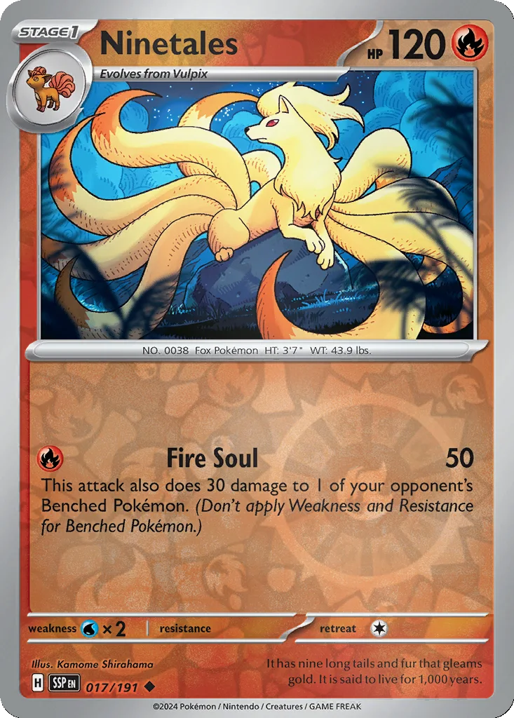 Ninetales 017/191 Surging Sparks (Reverse holo)