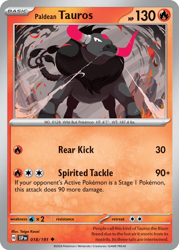 Paldean Tauros 018/191 SV08: Surging Sparks (Normal)