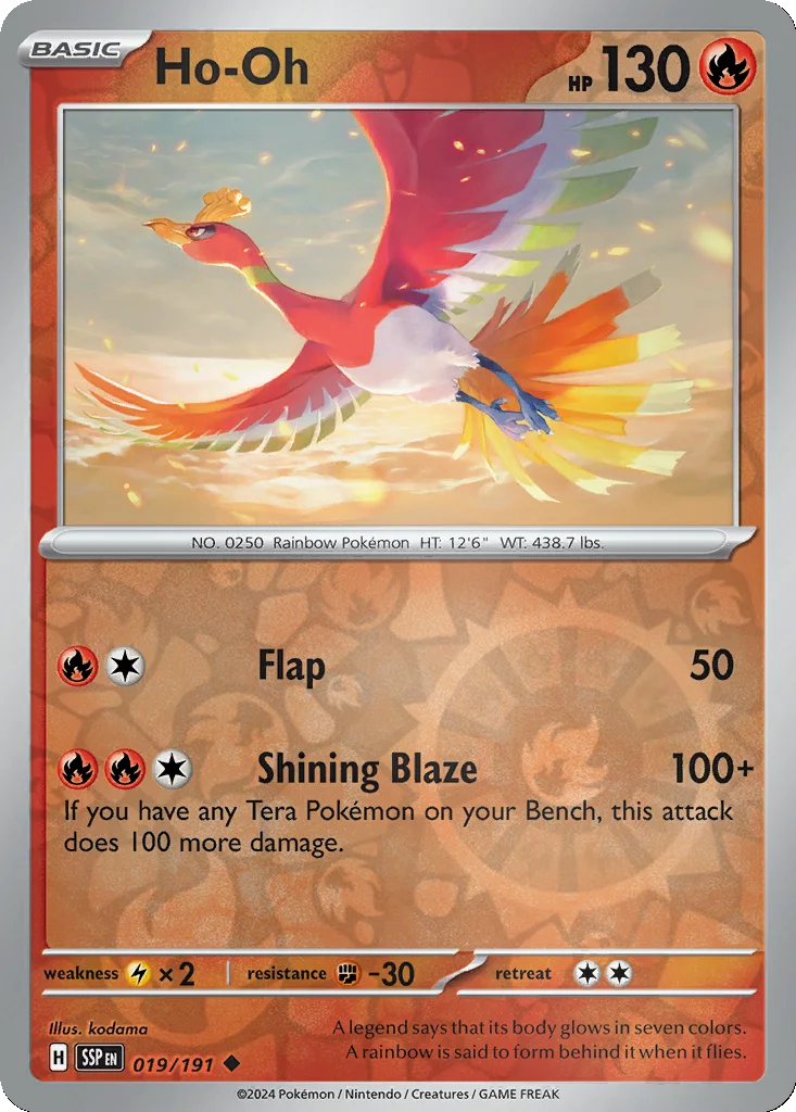 Ho-Oh 019/191 Surging Sparks (Reverse holo)
