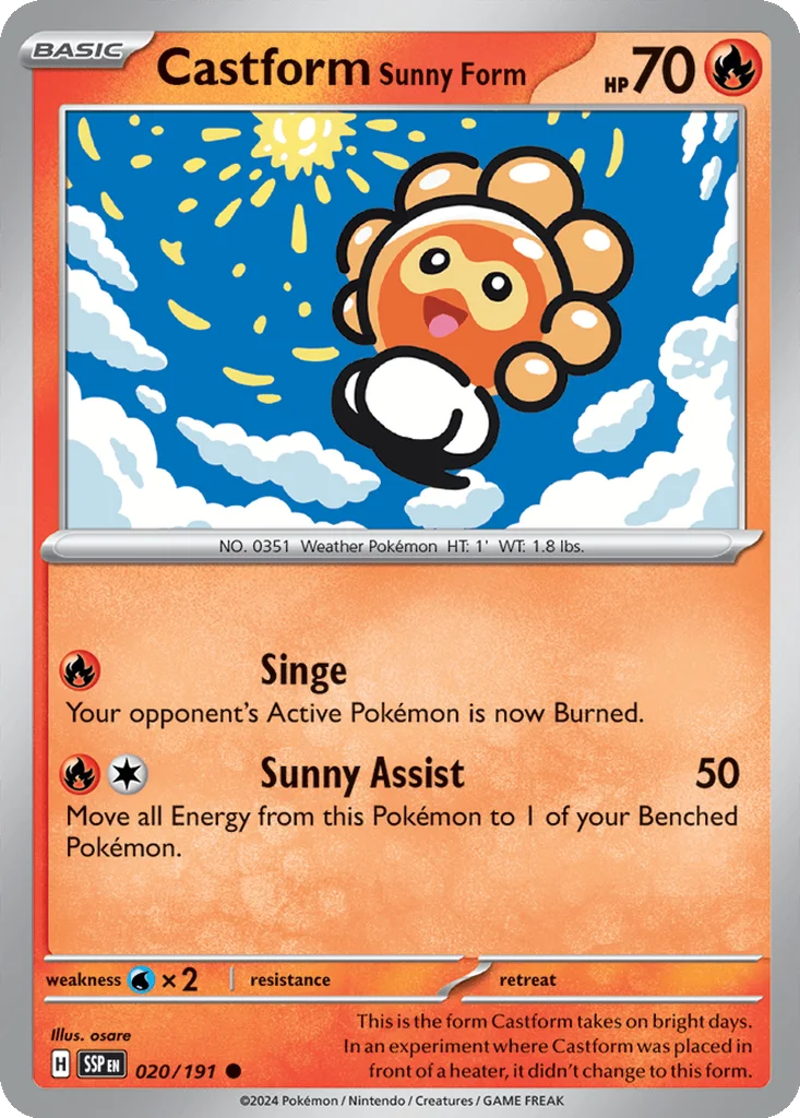 Castform Sunny Form 020/191 SV08: Surging Sparks (Normal)