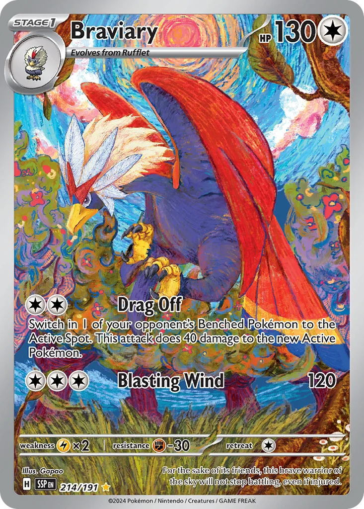 Braviary 214/191 Surging Sparks (Holo)