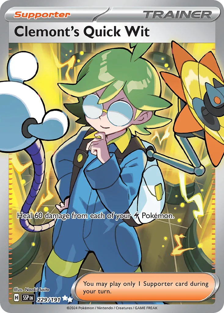 Clemont's Quick Wit 229/191 Surging Sparks (Holo)