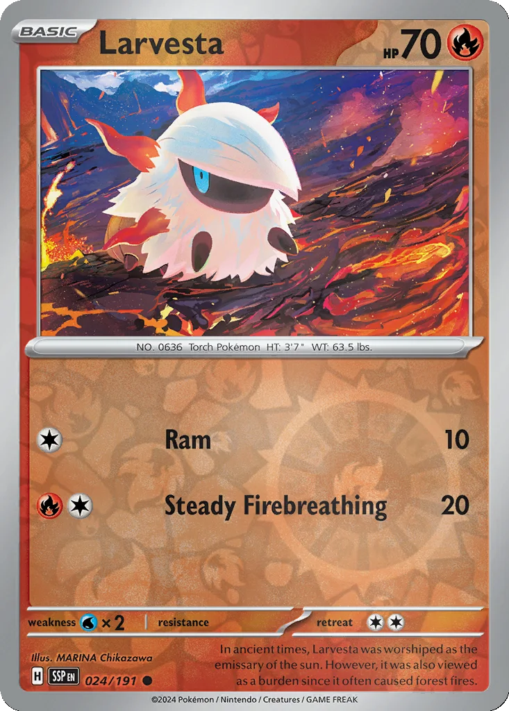 Larvesta 024/191 SV08: Surging Sparks (Reverse holo)