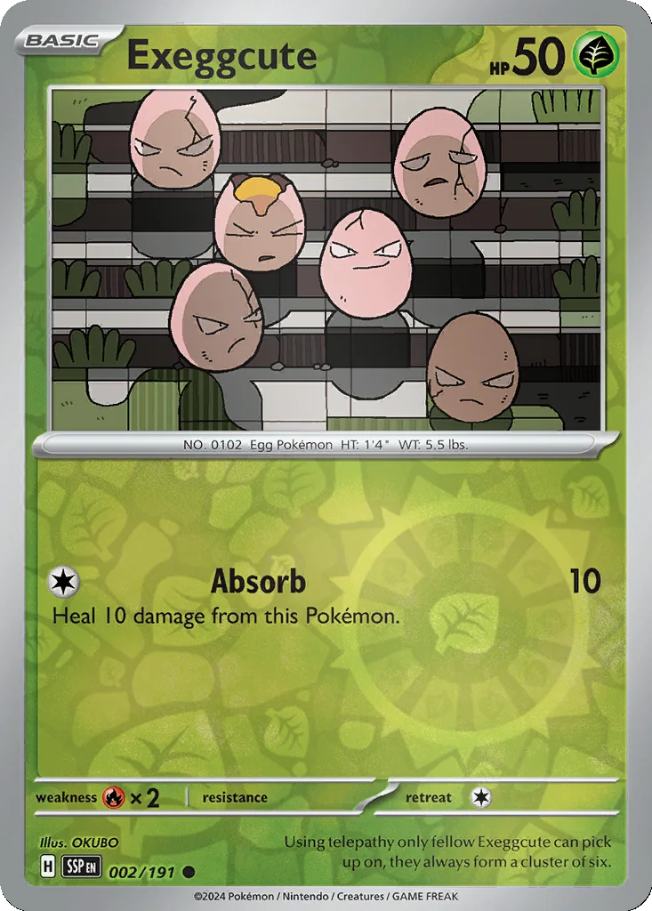 Exeggcute 002/191 Surging Sparks (Reverse holo)