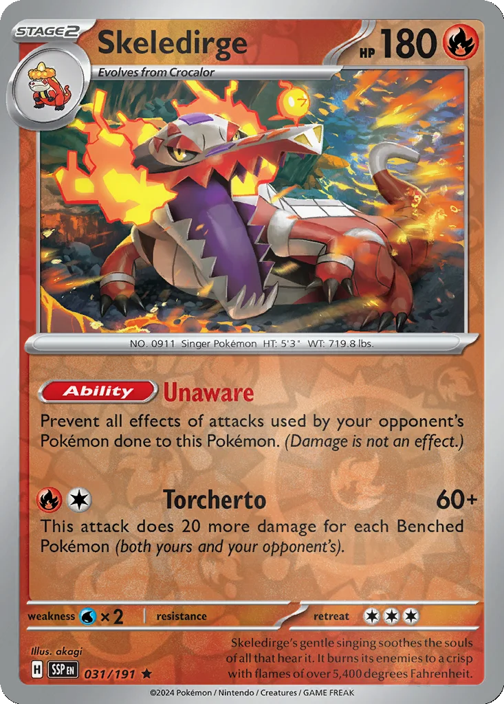Skeledirge 031/191 SV08: Surging Sparks (Reverse holo)