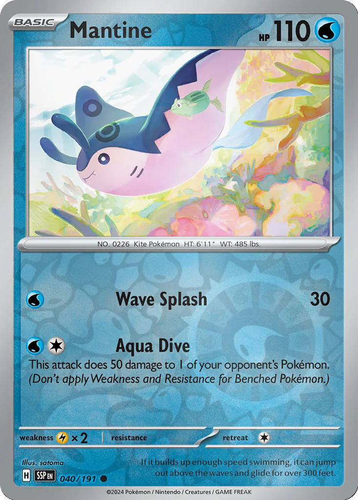 Mantine 040/191 Surging Sparks (Reverse holo)