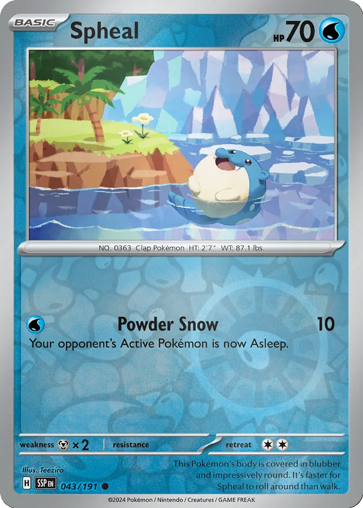 Spheal 043/191 Surging Sparks (Reverse holo)