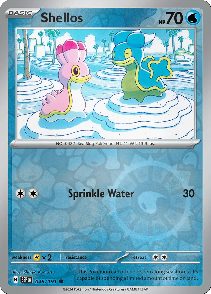 Shellos 046/191 Surging Sparks (Reverse holo)