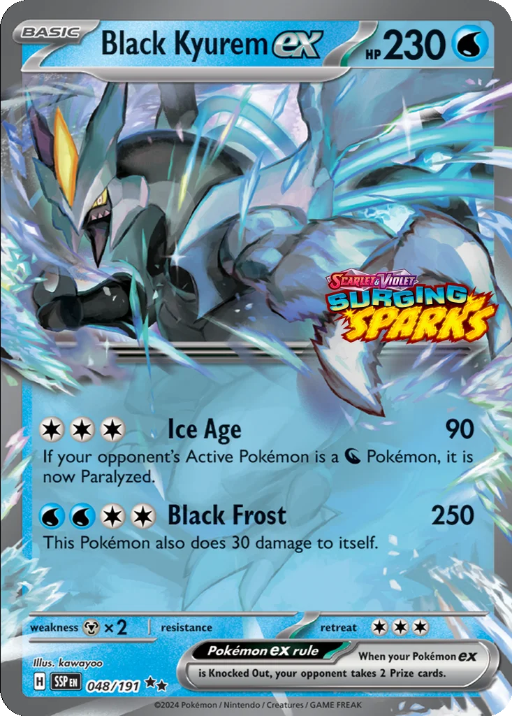 Black Kyurem ex 048/191 Surging Sparks (Jumbo (Expansion Stamp))