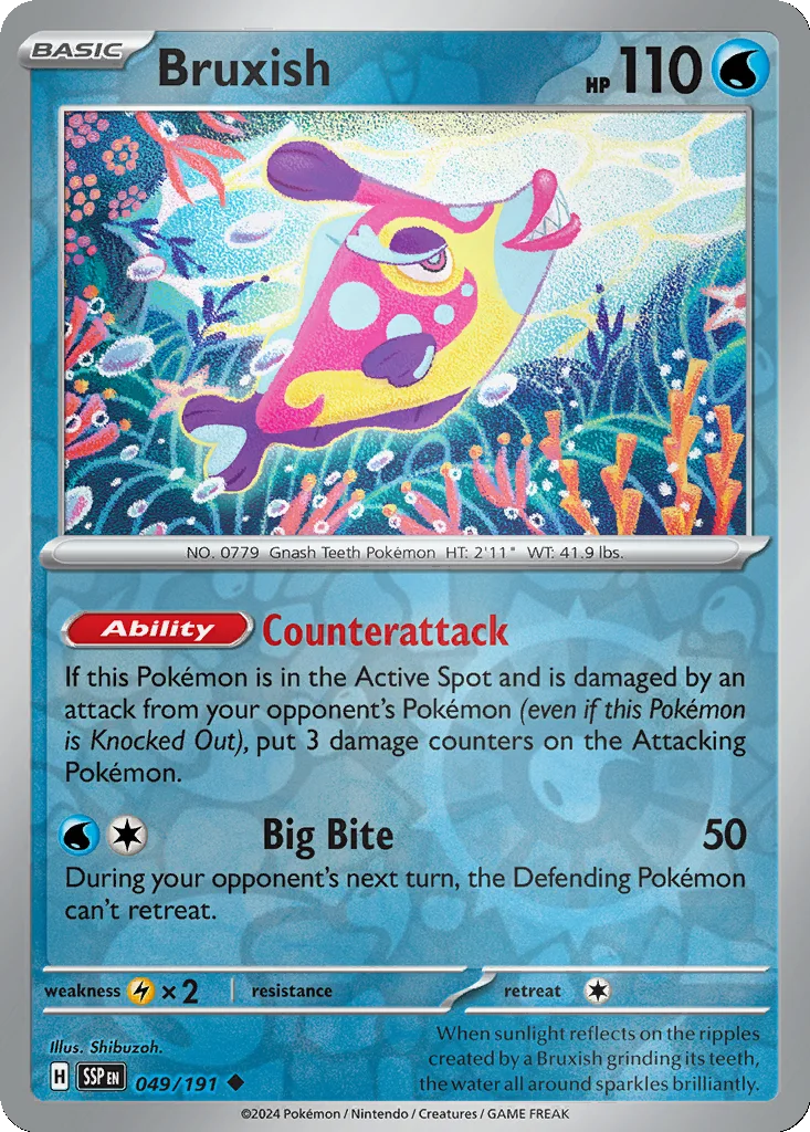 Bruxish 049/191 Surging Sparks (Reverse holo)