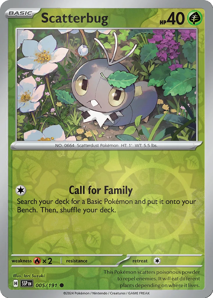 Scatterbug 005/191 Surging Sparks (Reverse holo)