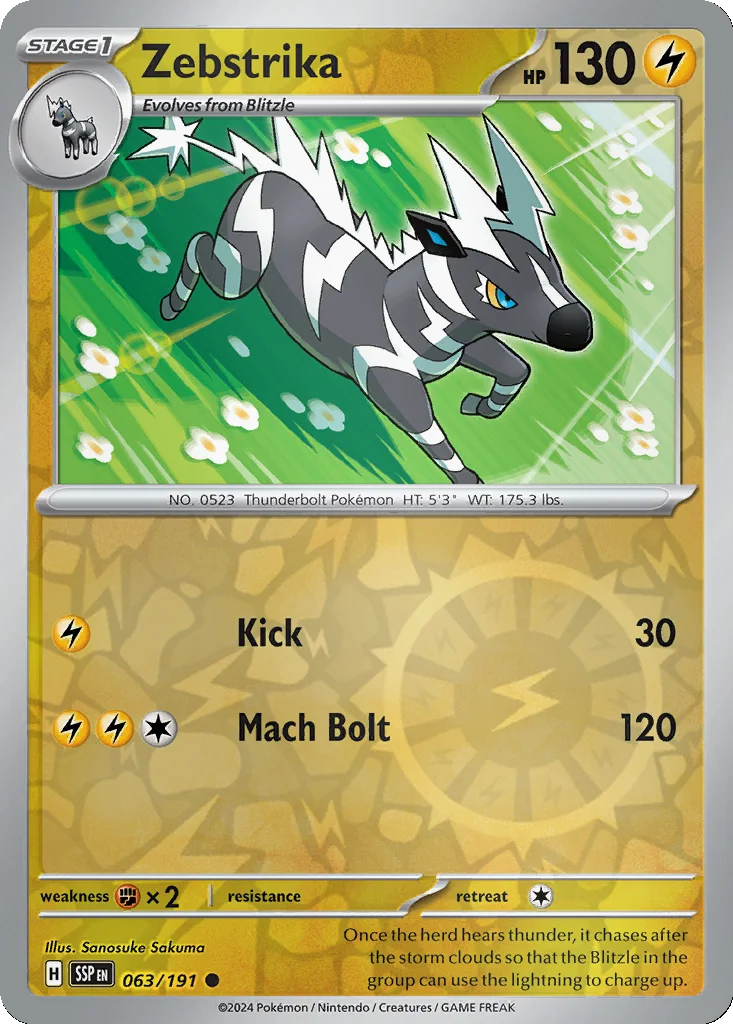 Zebstrika 063/191 SV08: Surging Sparks (Reverse holo)