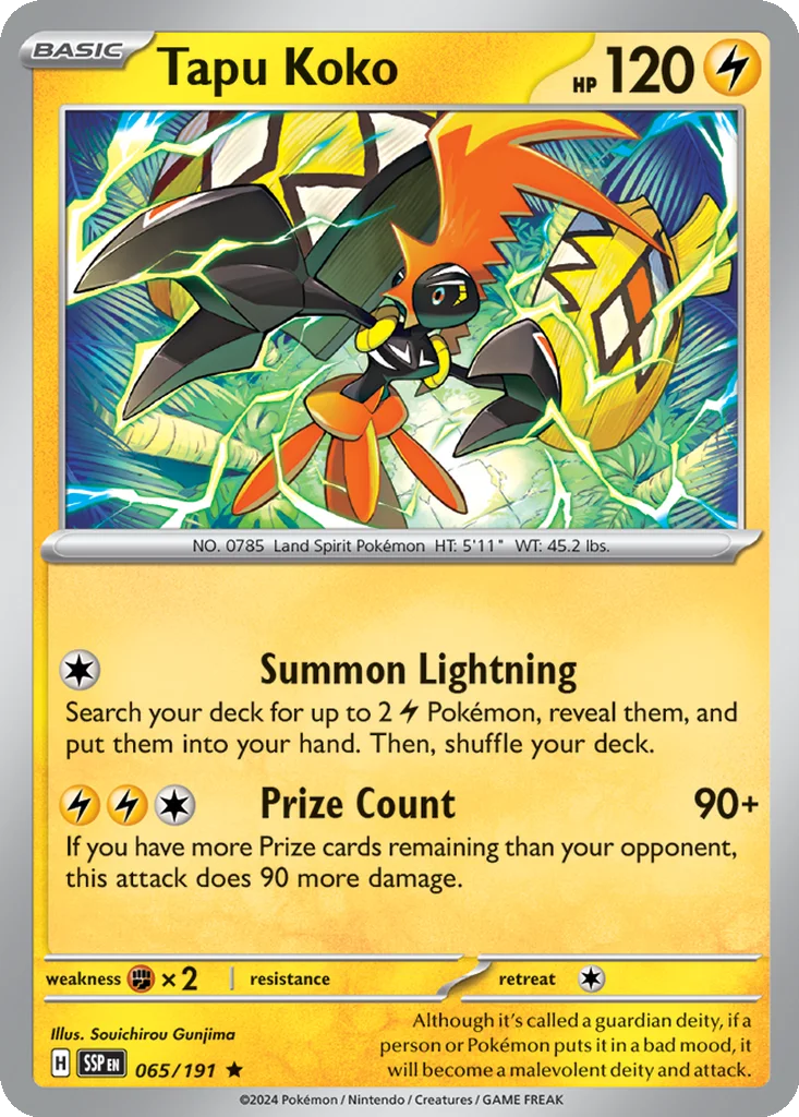 Tapu Koko 065/191 SV08: Surging Sparks (Holo)