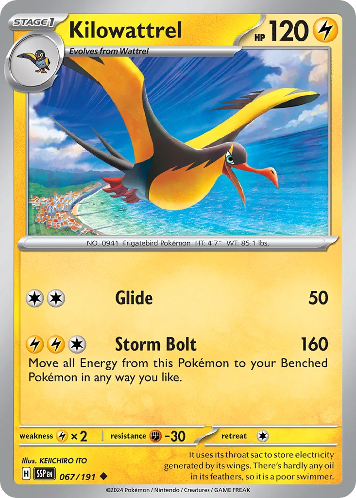 Kilowattrel 067/191 SV08: Surging Sparks (Normal)