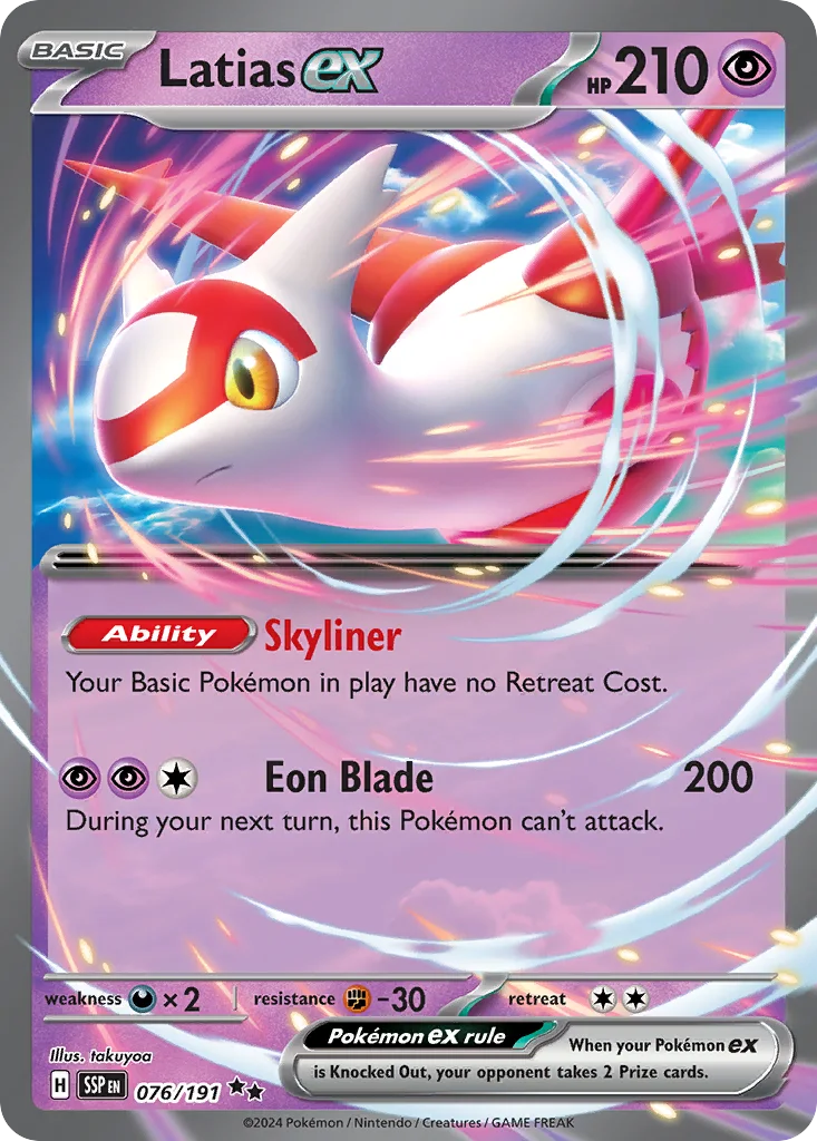 Latias ex 076/191 Surging Sparks (World Championships Deck 2025: JP Raging Bolt by Yuya Okita)