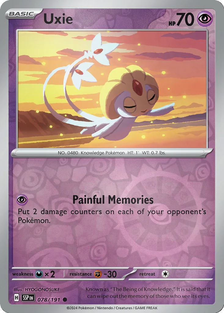 Uxie 078/191 Surging Sparks (Reverse holo)