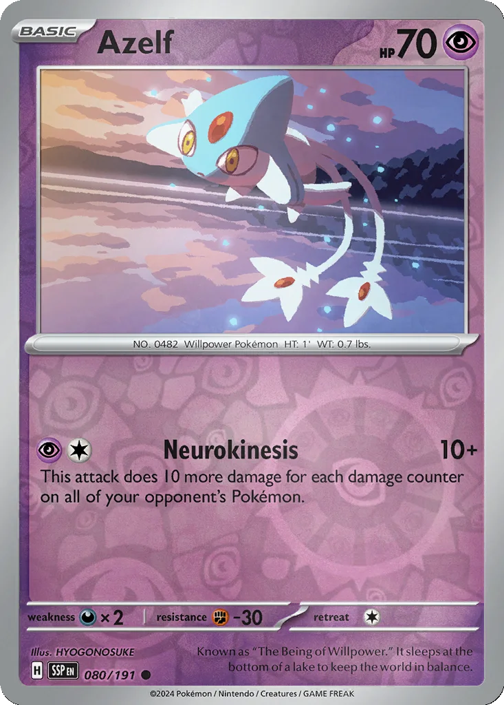 Azelf 080/191 Surging Sparks (Reverse holo)