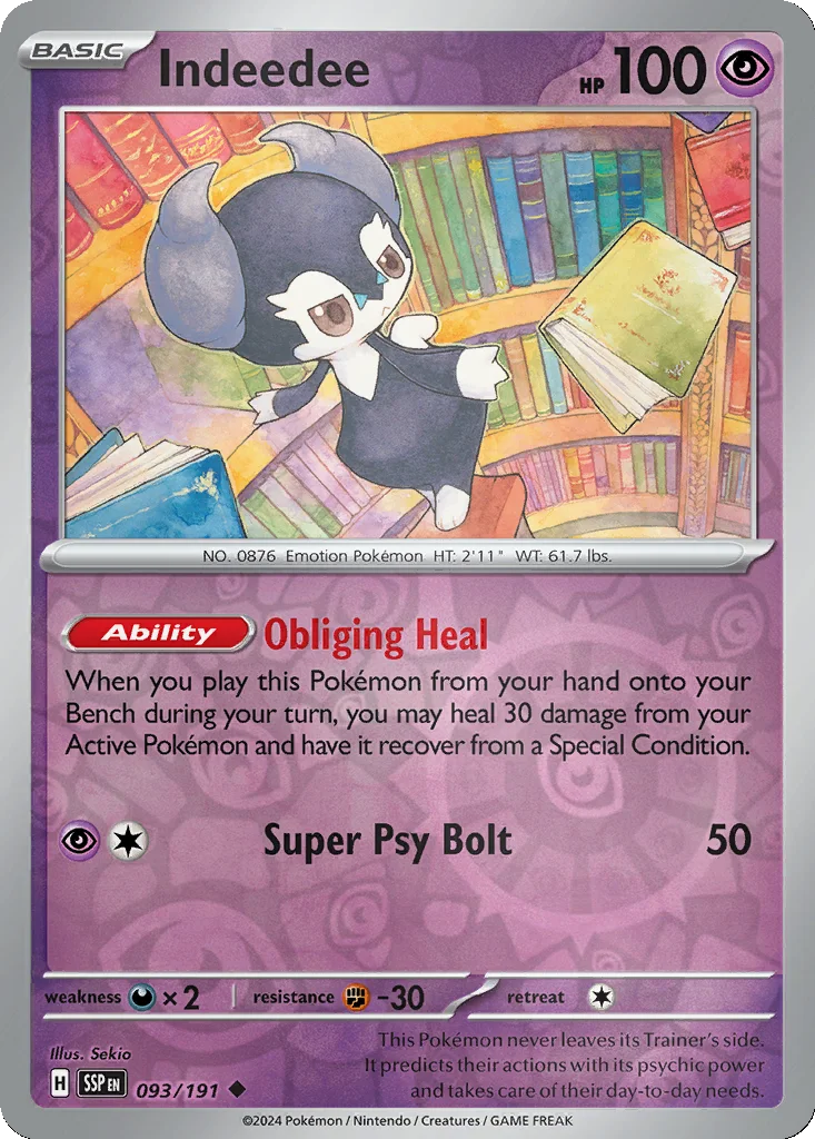Indeedee 093/191 Surging Sparks (Reverse holo)