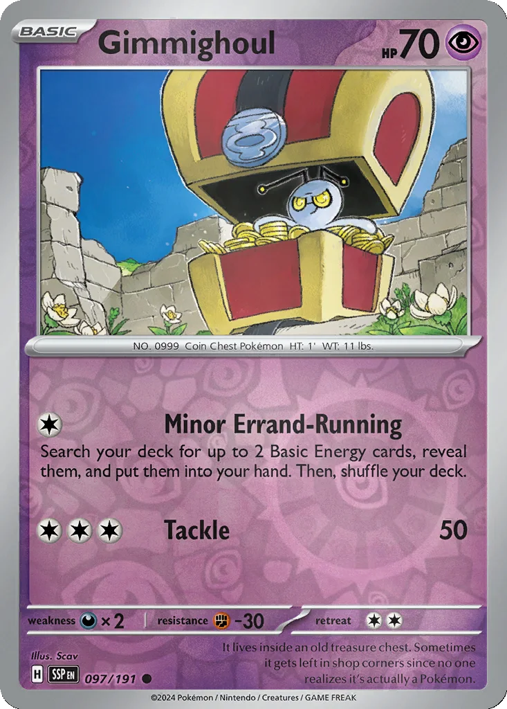 Gimmighoul 097/191 SV08: Surging Sparks (Reverse holo)