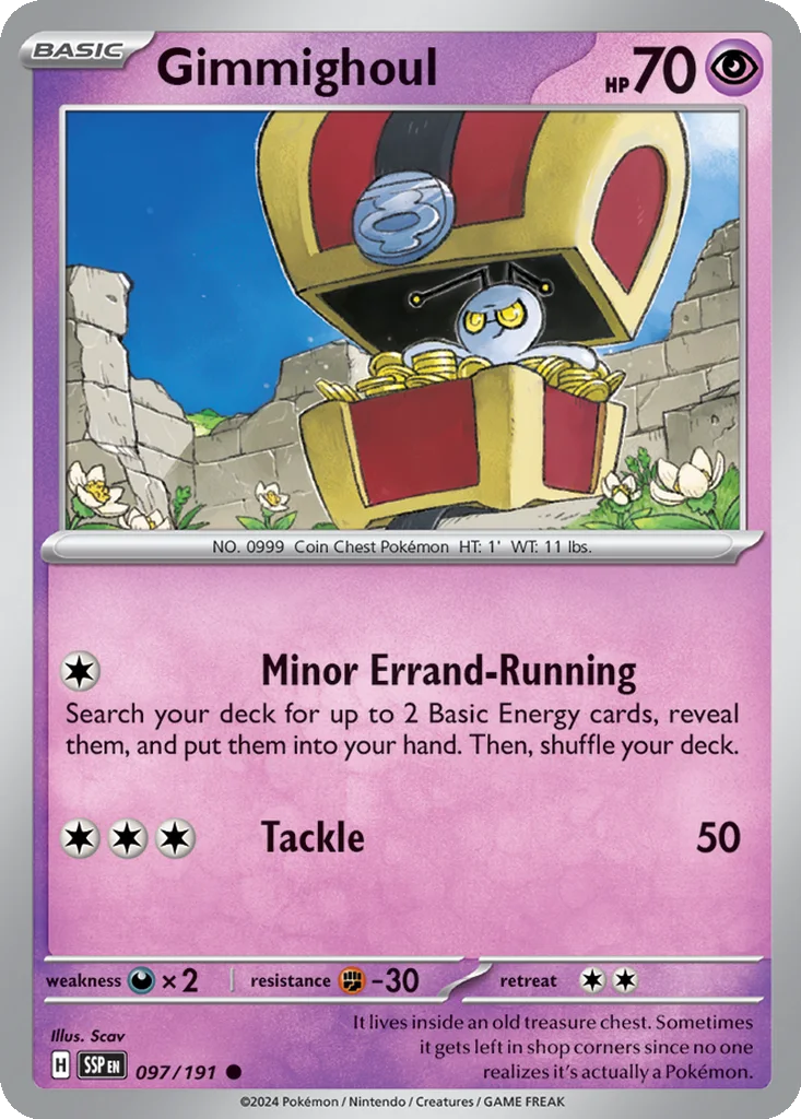 Gimmighoul 097/191 Surging Sparks (World Championships Deck 2025: Joltdengo by Liao Fu Guan)