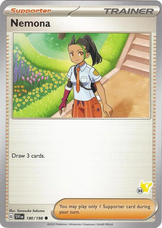 Nemona 180/198 Scarlet & Violet (Battle Academy 2024: Pikachu Deck Stamp 33)