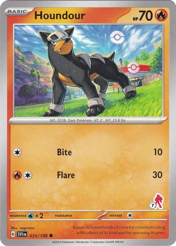 Houndour 033/198 Scarlet & Violet (Battle Academy 2024: Armarouge Deck Stamp 7)