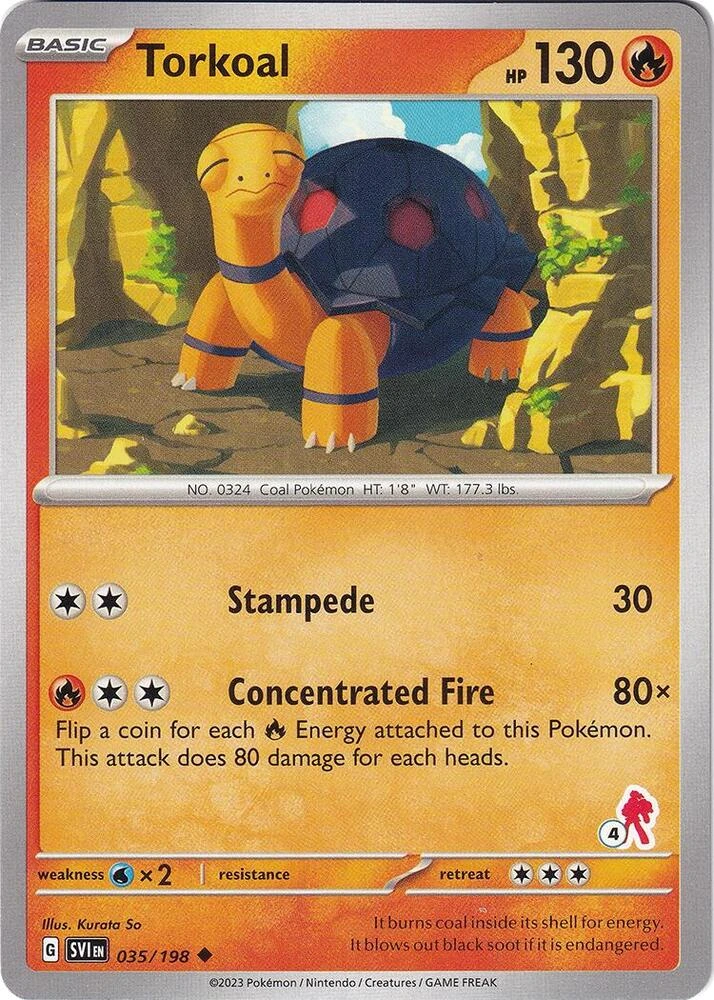 Torkoal 035/198 Scarlet & Violet (Battle Academy 2024: Armarouge Deck Stamp 4)